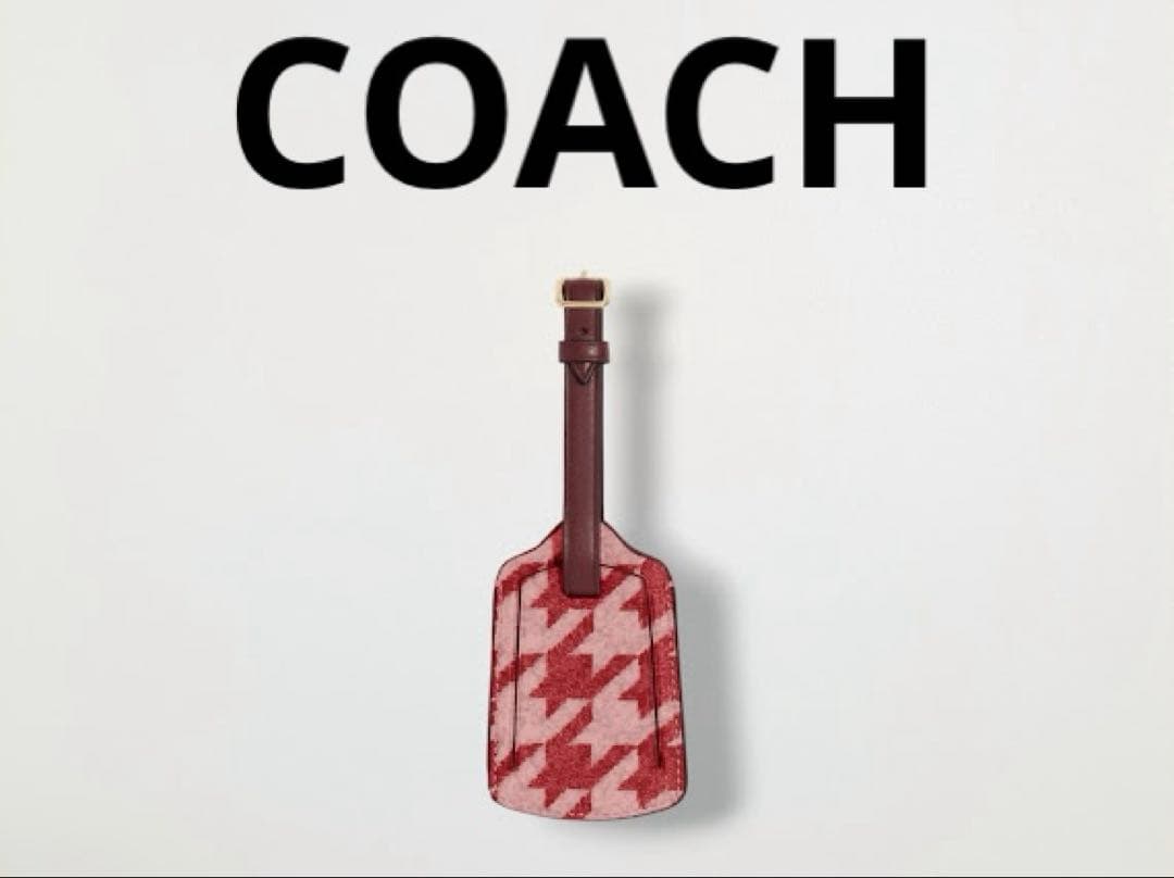 【正規品】Coach コーチ ラゲッジタグ 千鳥格子柄 荷物タグ