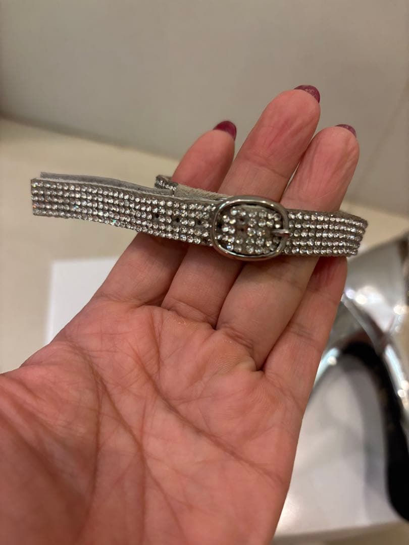 ベストボディジャパン公式ヒール シルバー アンクルストラップ ハイヒール23cm