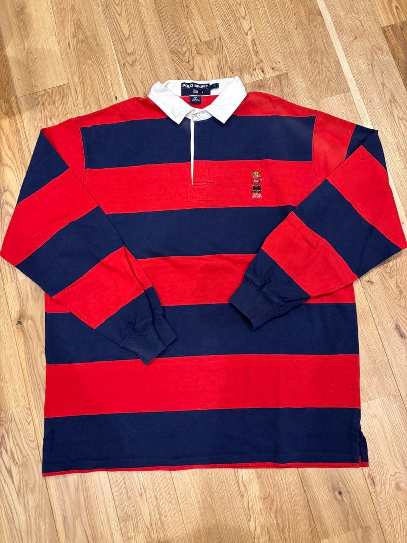 ポロスポーツ　ポロベア　POLO SPORT ラガーシャツ Lサイズ　ビンテージ