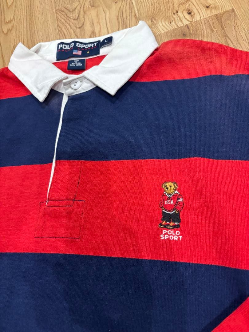 ポロスポーツ　ポロベア　POLO SPORT ラガーシャツ Lサイズ　ビンテージ