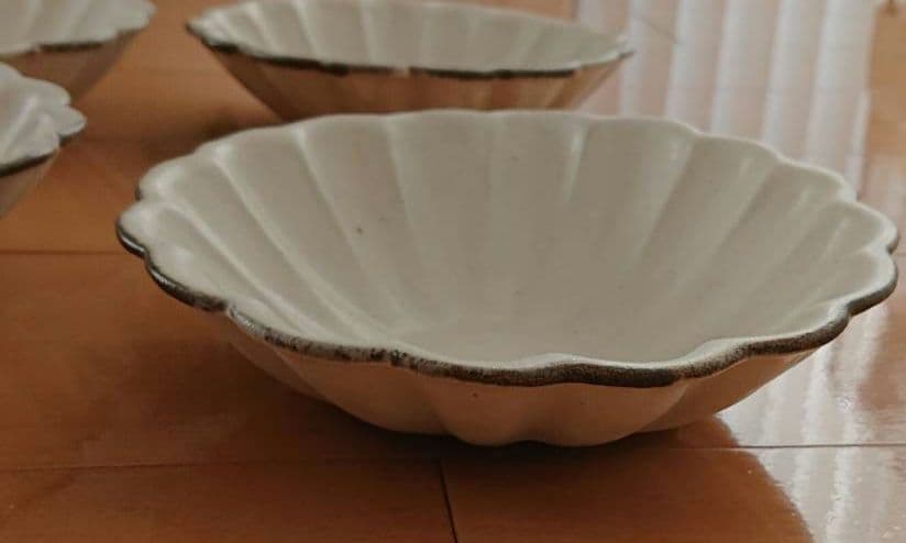 【石岡信之】花皿4枚セット　プレート　食器　ホワイト　白