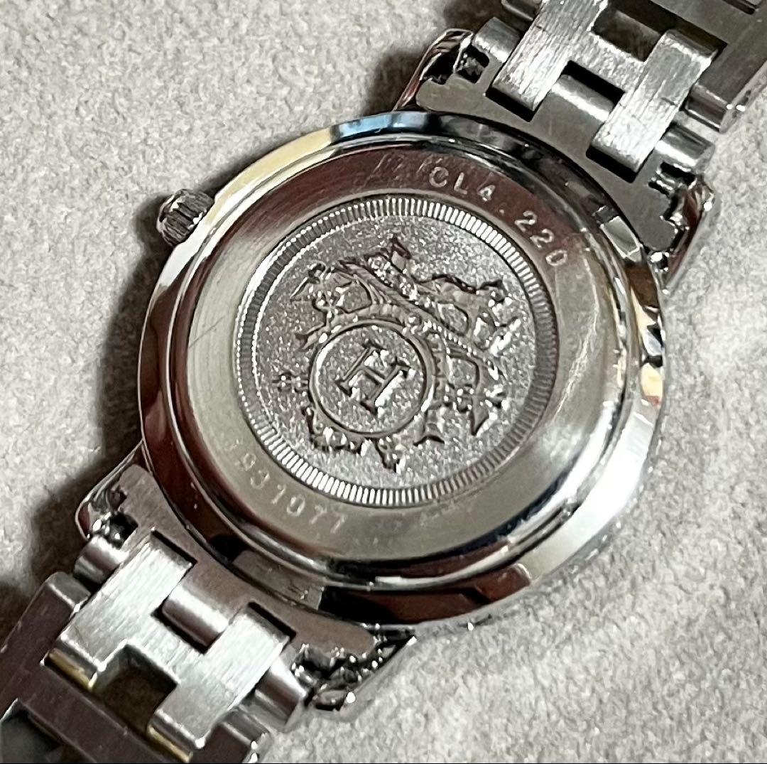 腕時計 エルメス クリッパー ナクレ 時計 シェル文字盤 ゴールド コンビ レア