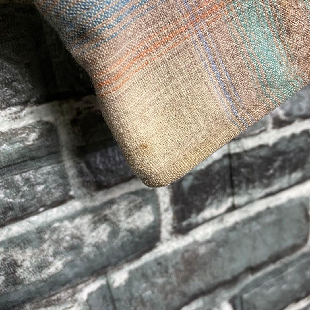 70s ペンドルトン ウエスタンシャツ オンブレチェック ブルーベージュ