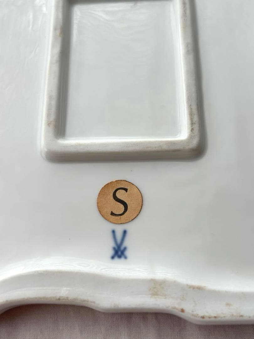 マイセン　陶板飾り絵　ブルーフラワー