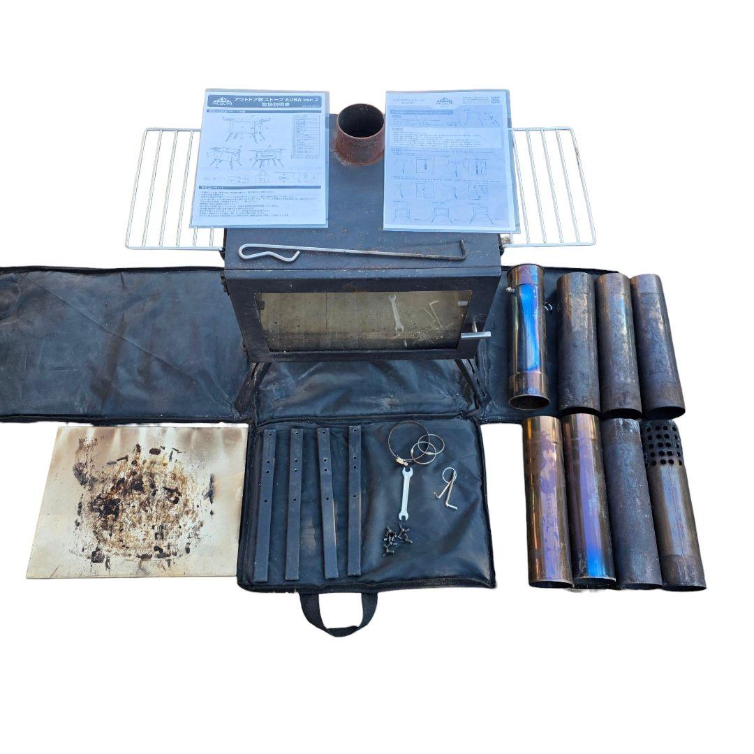 マウントスミ アウトドア薪ストーブ オーラ ver.2 延長脚・ピザストーン付き