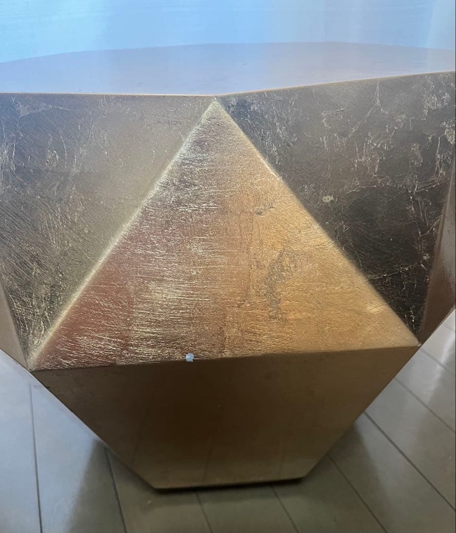 【Francfranc】 フランフラン ダイヤモンドテーブル ゴールド Mサイズ