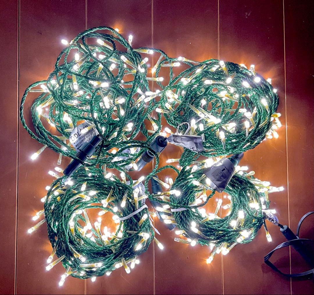 屋外可　グリーンコード（LED色はホワイト）10m×4巻+コンダプター