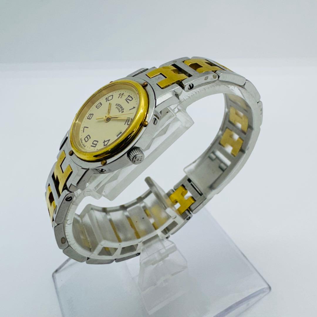 ✨HERMES✨エルメス✨コンビ✨ゴールド文字盤✨クリッパー✨腕時計✨