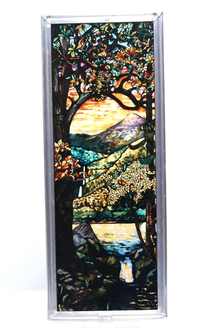 ティファニー ヴィンテージ ステンドグラス 縦長大型 コーニングガラス美術館 秋