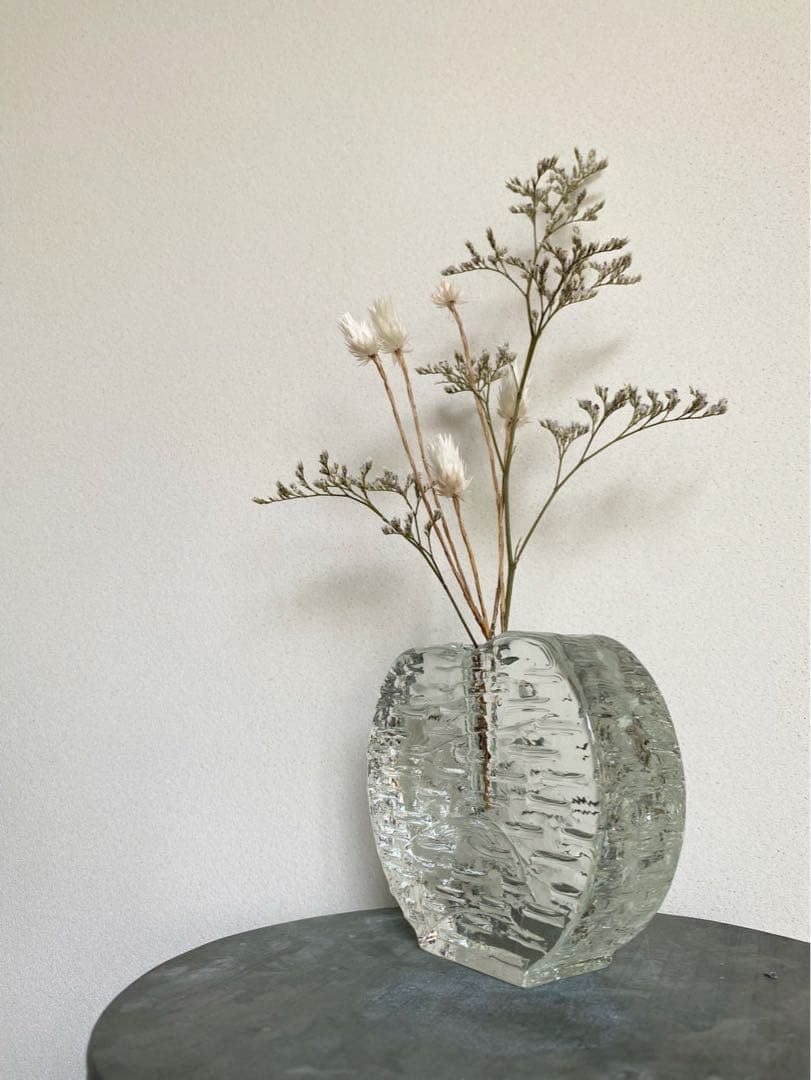 ドイツ アンティーク ビンテージ クリア ハート ♥︎ 花瓶 フラワーベース 美品