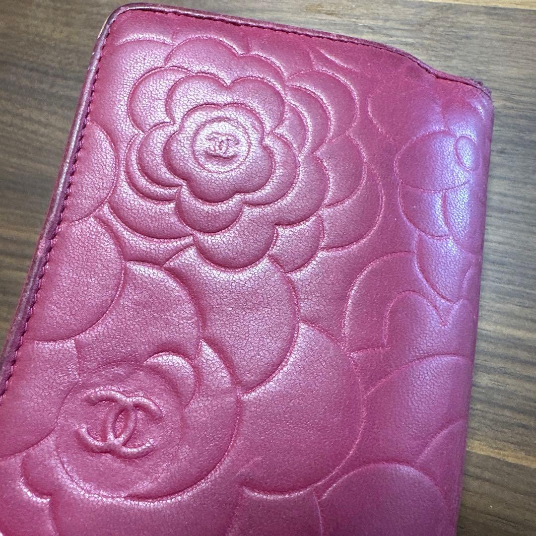 CHANEL カメリア ピンク 二つ折りコンパクト財布　二つ折り財布　フラワー
