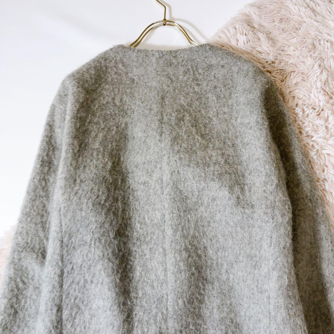 極美品ꕥエストネーション アルパカシャギーAラインロングコート 日本製 38