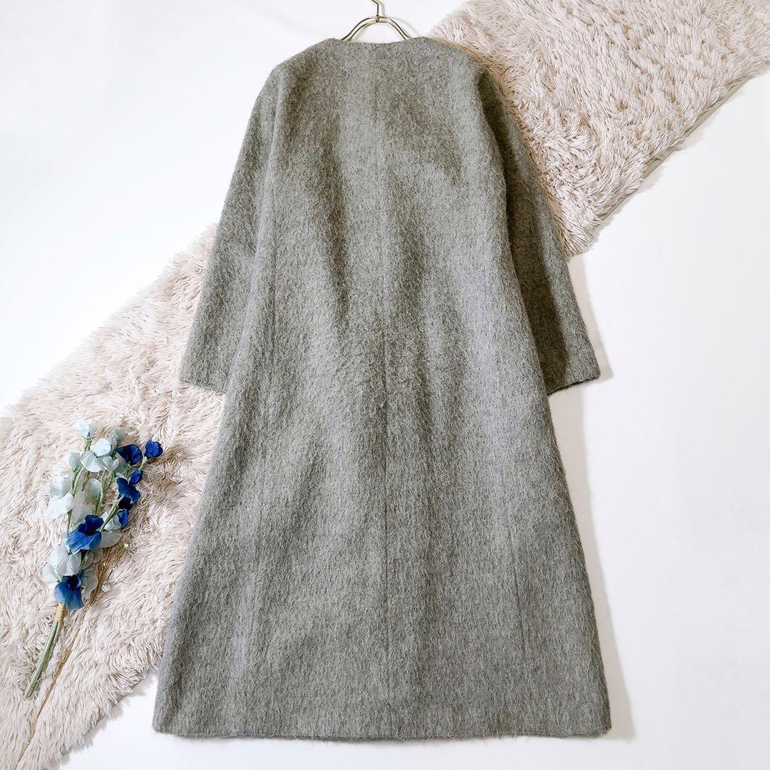 極美品ꕥエストネーション アルパカシャギーAラインロングコート 日本製 38