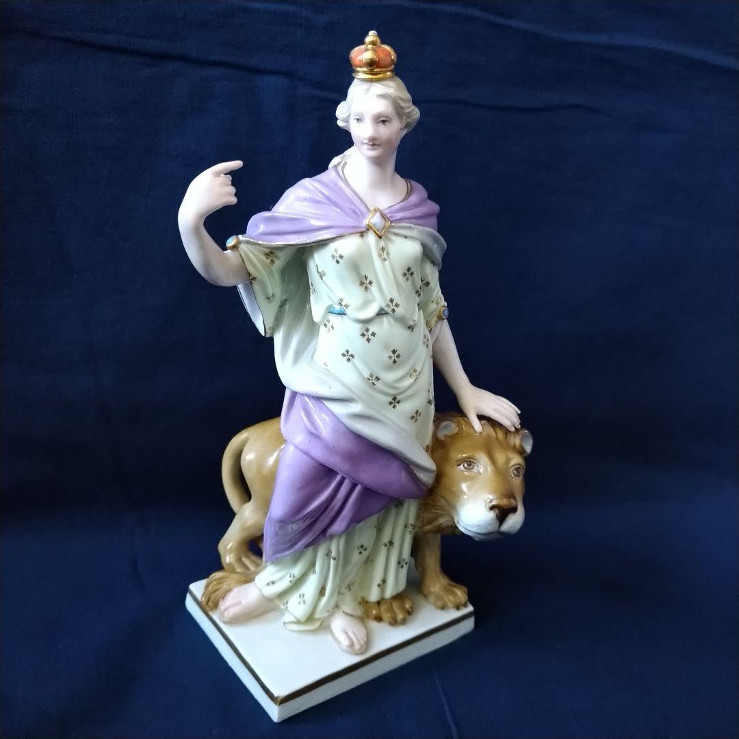 ✤1924年以前マイセン(Meissen)フィギュリン✤『女王とライオン』✤