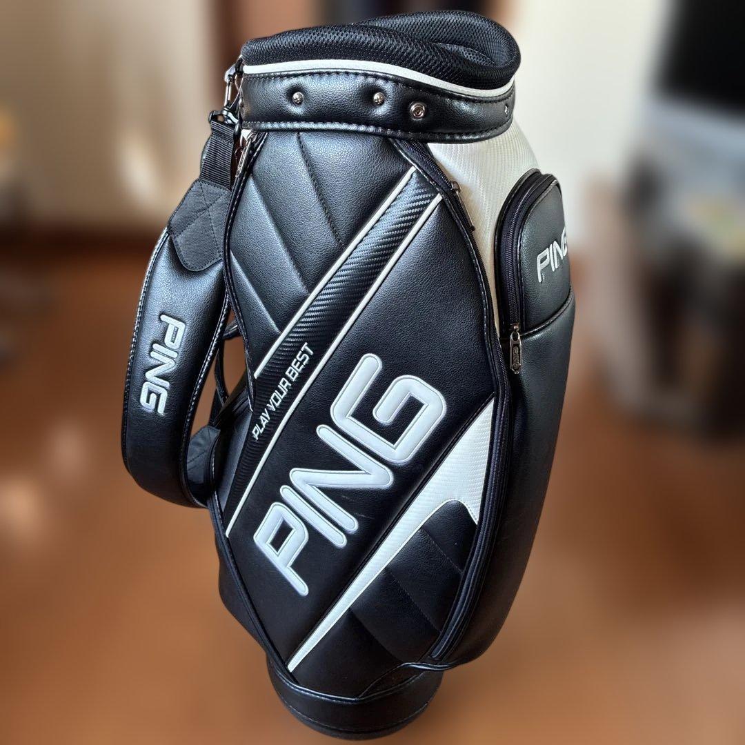 PING キャディバッグ フード付　ブラック/ホワイト