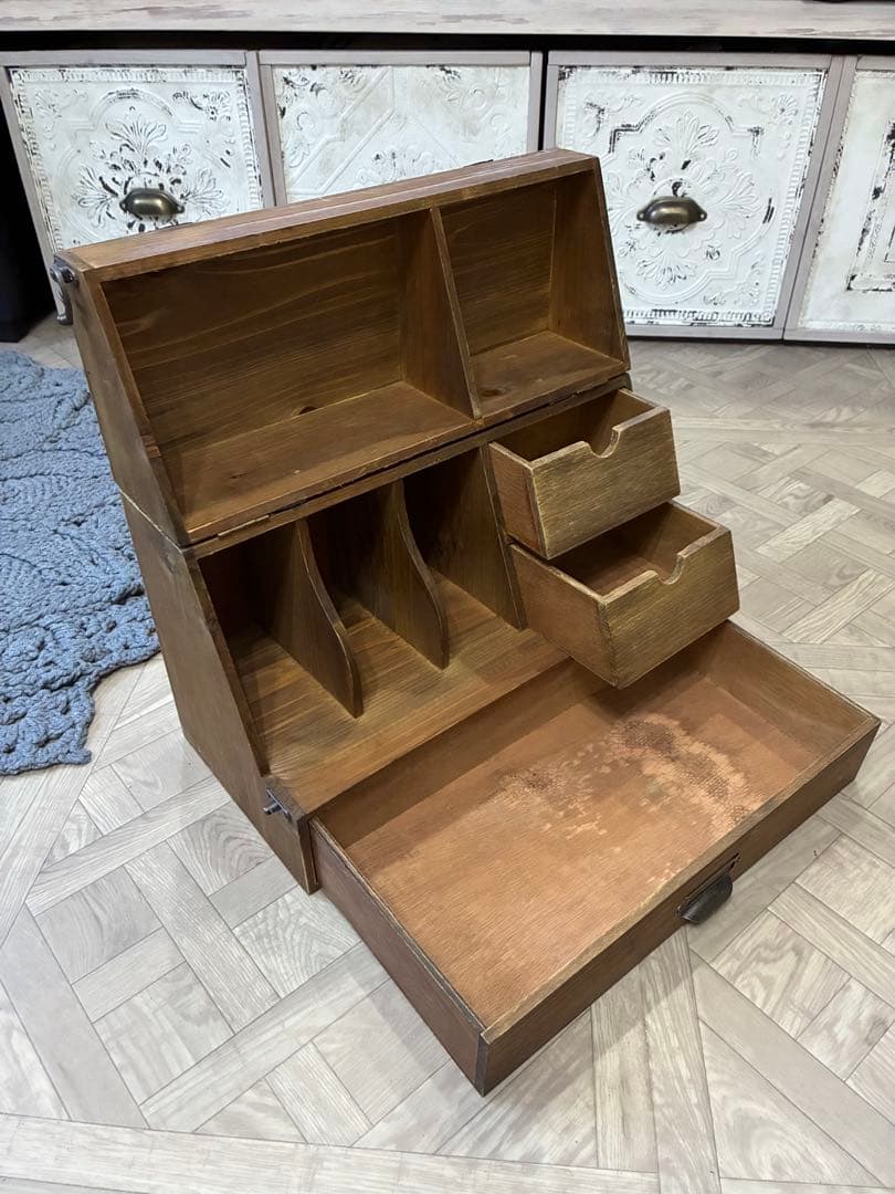 はな　salut!　サリュ　木製ヴィンテージ風収納ボックス　2点セット