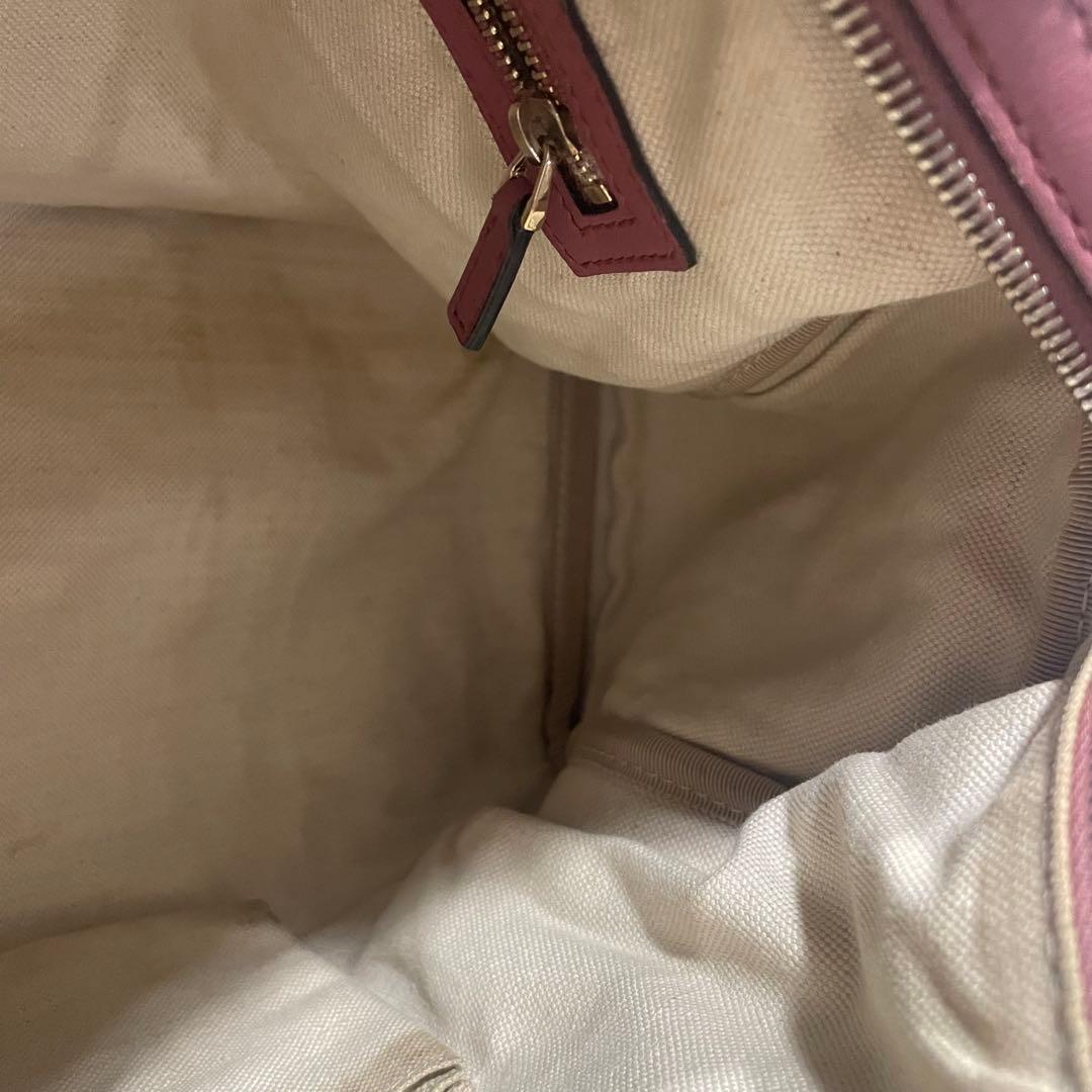 グッチ　GGシマ　レザー　ピンク　ボストンバッグ　ハンドバッグ