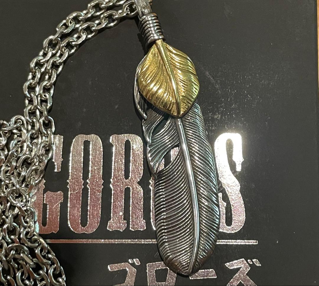 GORO'S フェザーネックレス シルバー ゴールド 箱付き