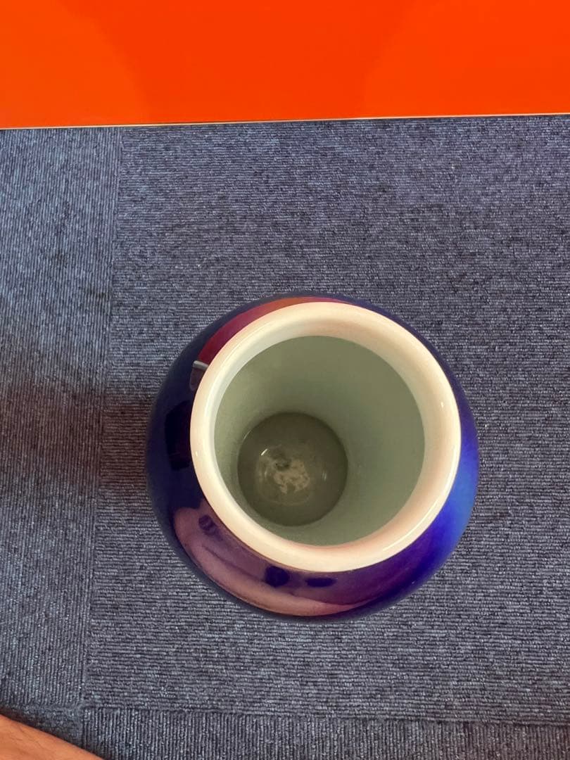 929 深川製磁　ルリ三彩　花瓶　未使用