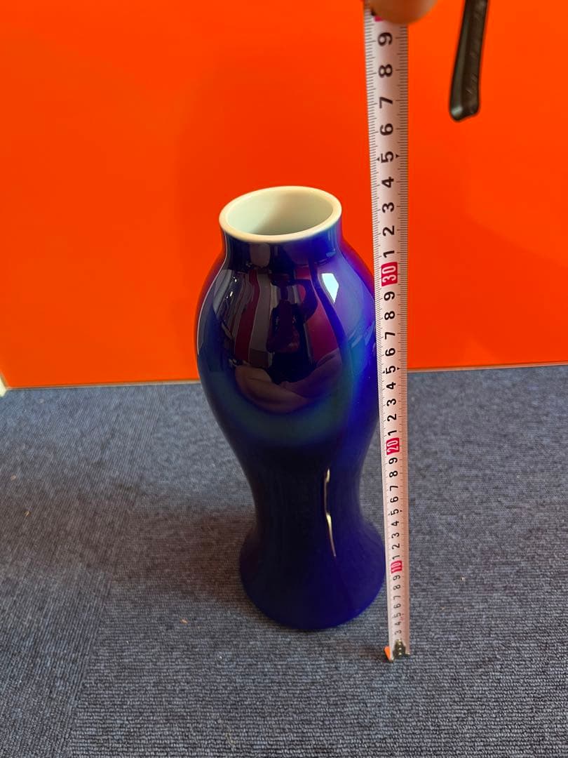 929 深川製磁　ルリ三彩　花瓶　未使用