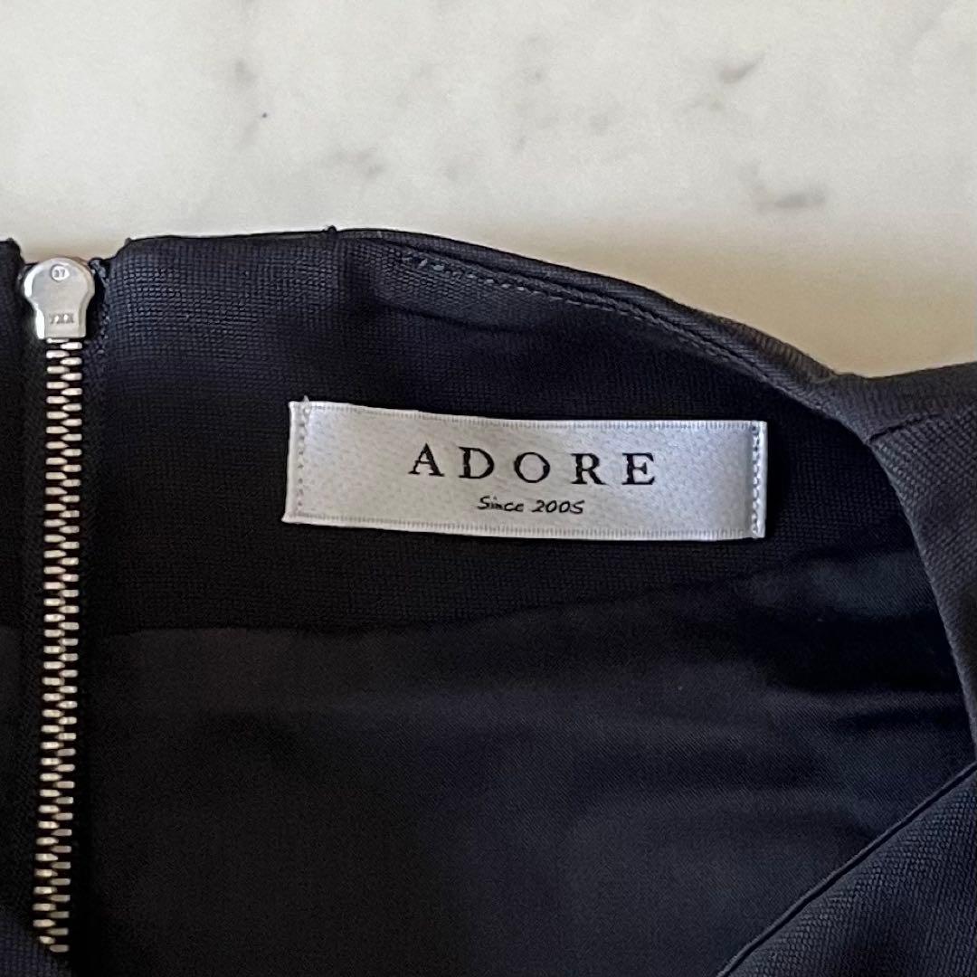 極美品♪ADORE アドーア クルーネック半袖プルオーバー 38 ブラック黒