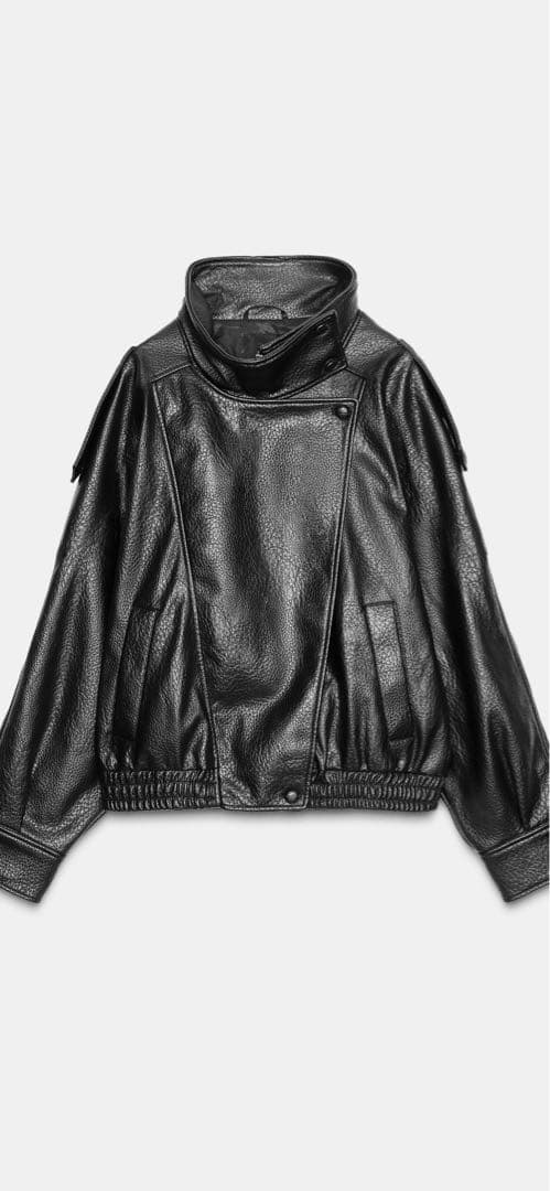 黒 レザージャケット ダブルブレスト