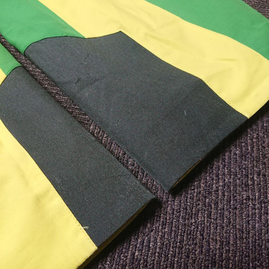 送料無料【Goldwin】イエロー×グリーンスキーウェア上下セット 上M下M-S