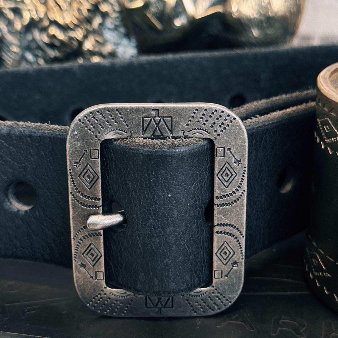 RRL ブラックレザー ベルト