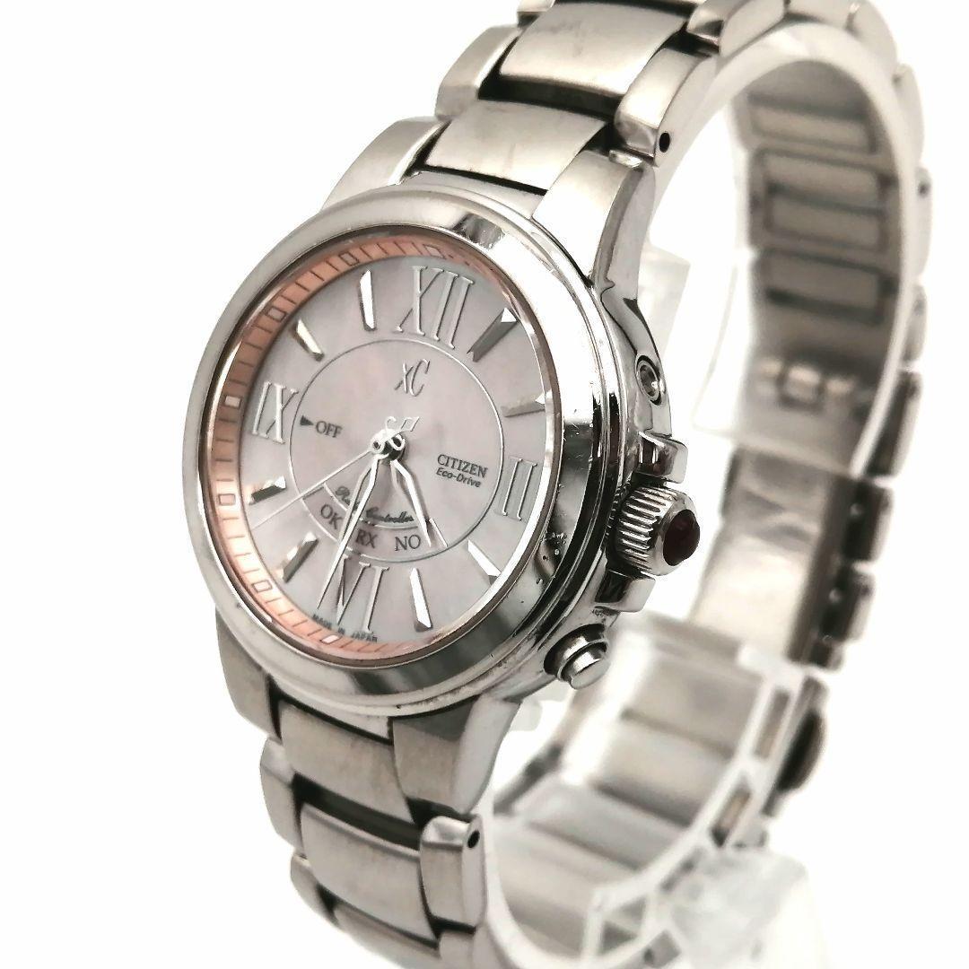 稼働✨️ シチズン　XC　腕時計　ピンク シェル文字盤　ソーラー
