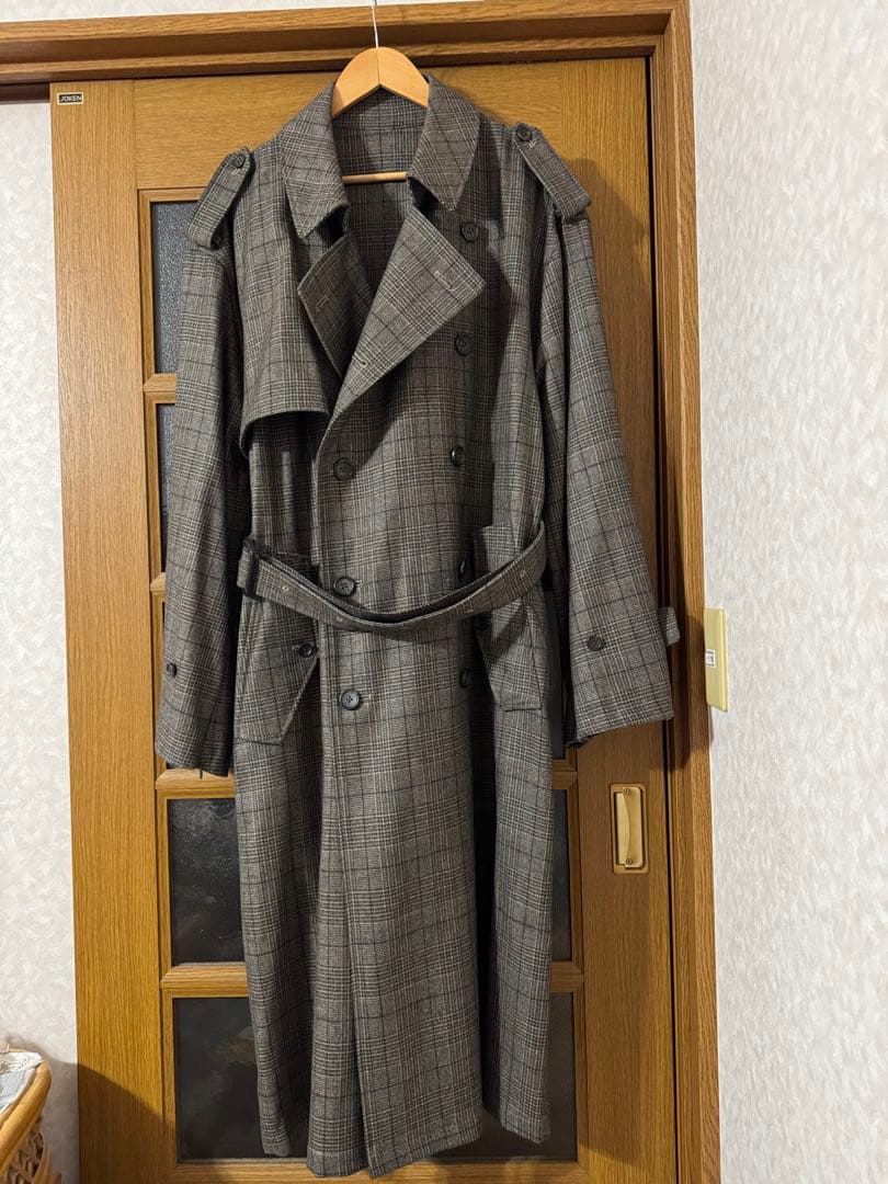 ジャケット・アウター stein OVERSIZED TRENCH COAT \"GLEN CHECK\"