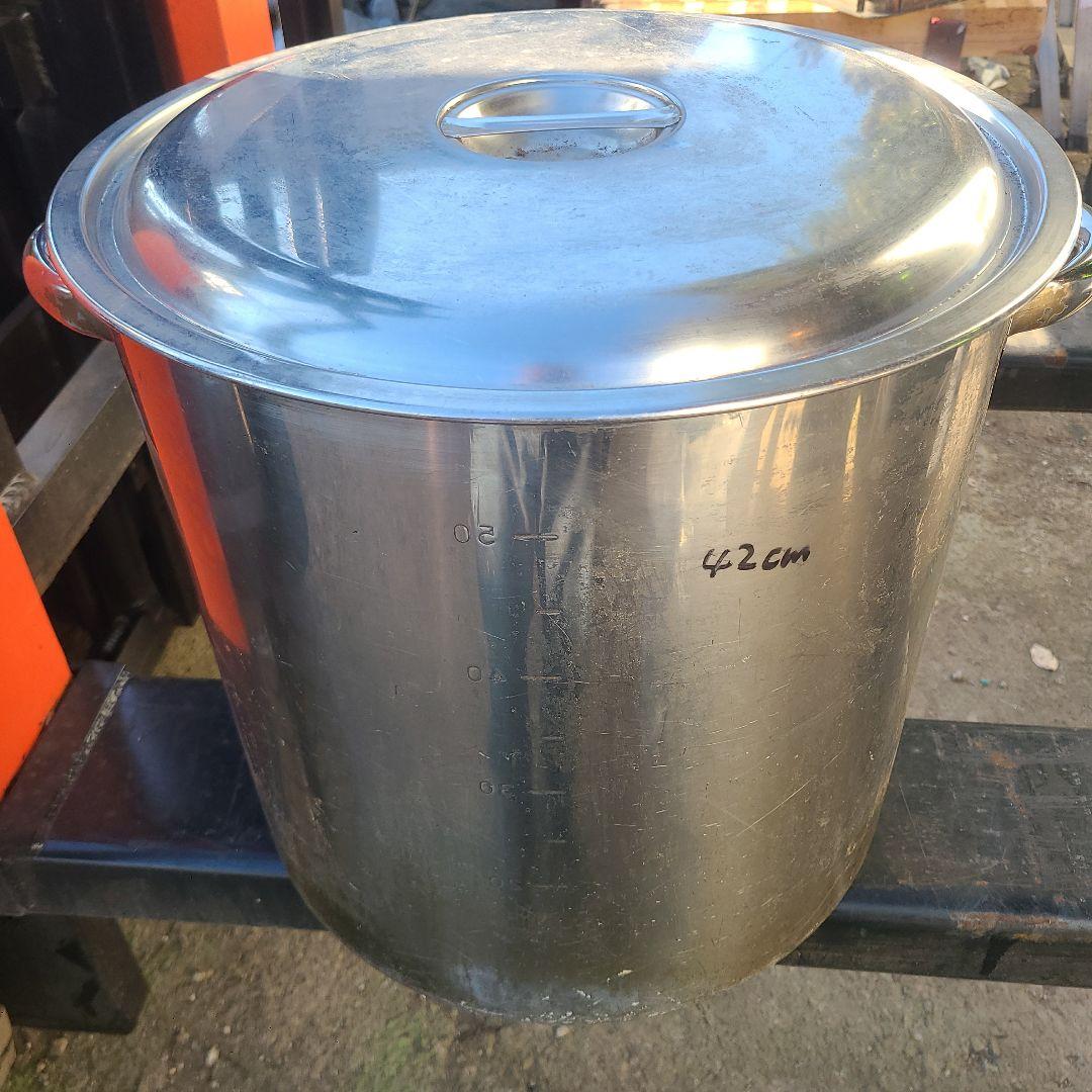 ステンレススチール 寸胴鍋 42cm 蓋付き