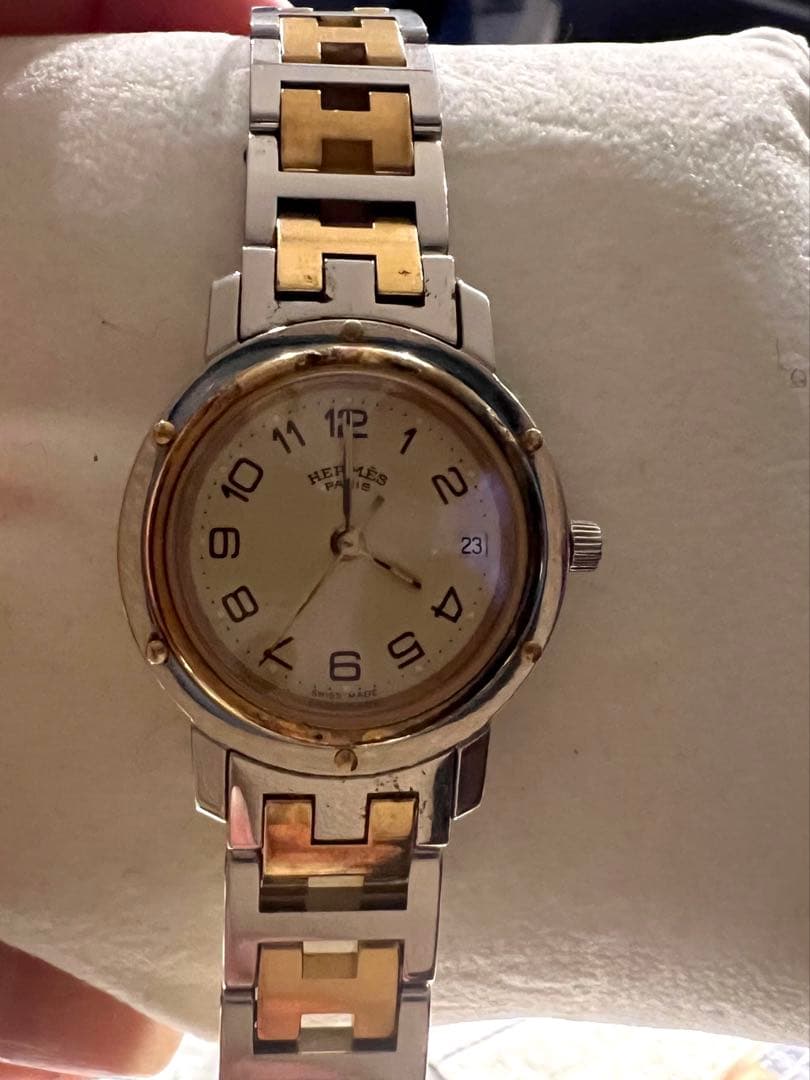 決定　ジャンク品　エルメス腕時計クリッパー