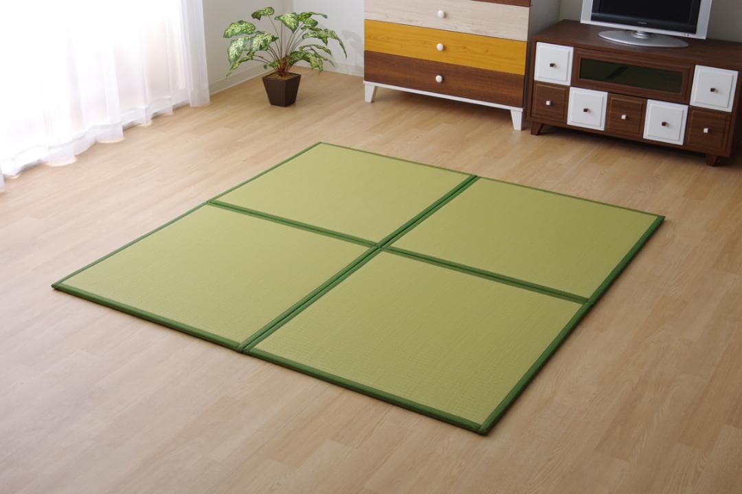 〇〇日本製 グリーン６枚セット【大人気】水拭きできる ポリプロピレン 置き畳