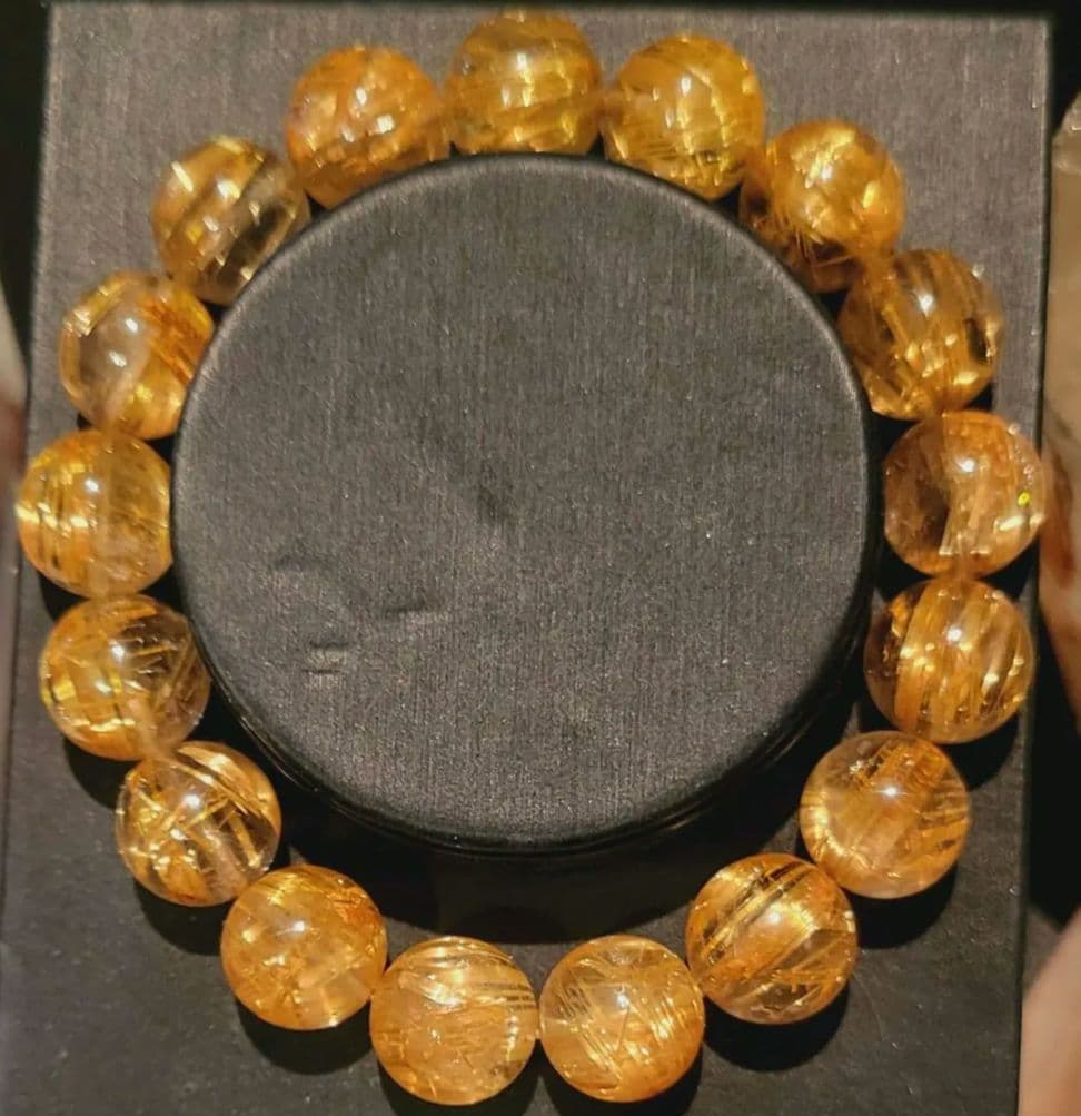 ☆ゴールドタイチンルチルブレスレット☆12㎜