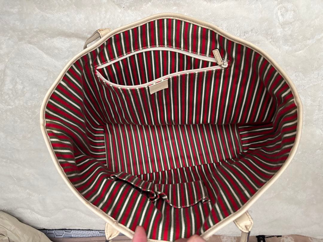 n*u様 GUCCI トートバッグ ベージュ キャンバス