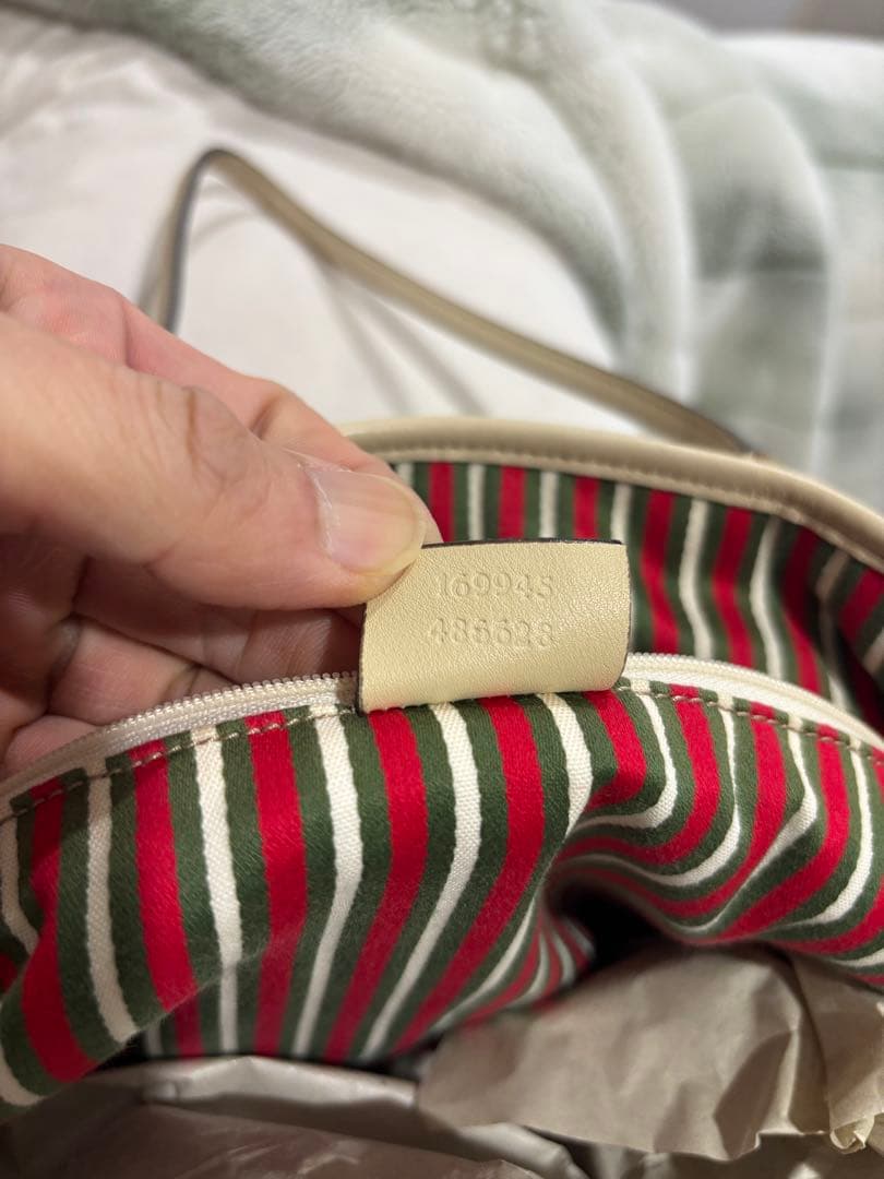 n*u様 GUCCI トートバッグ ベージュ キャンバス