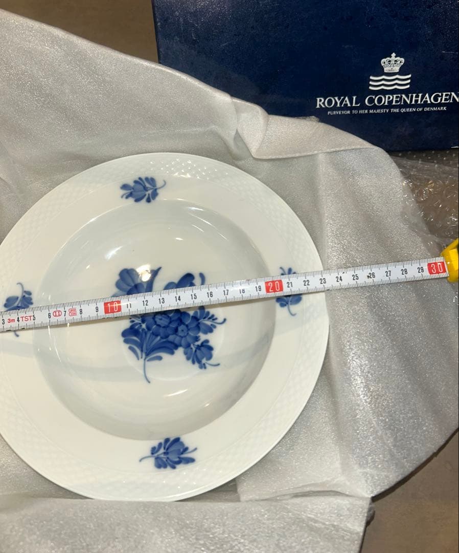   青い花柄 2枚セット 箱テープ剥がれ跡アリ