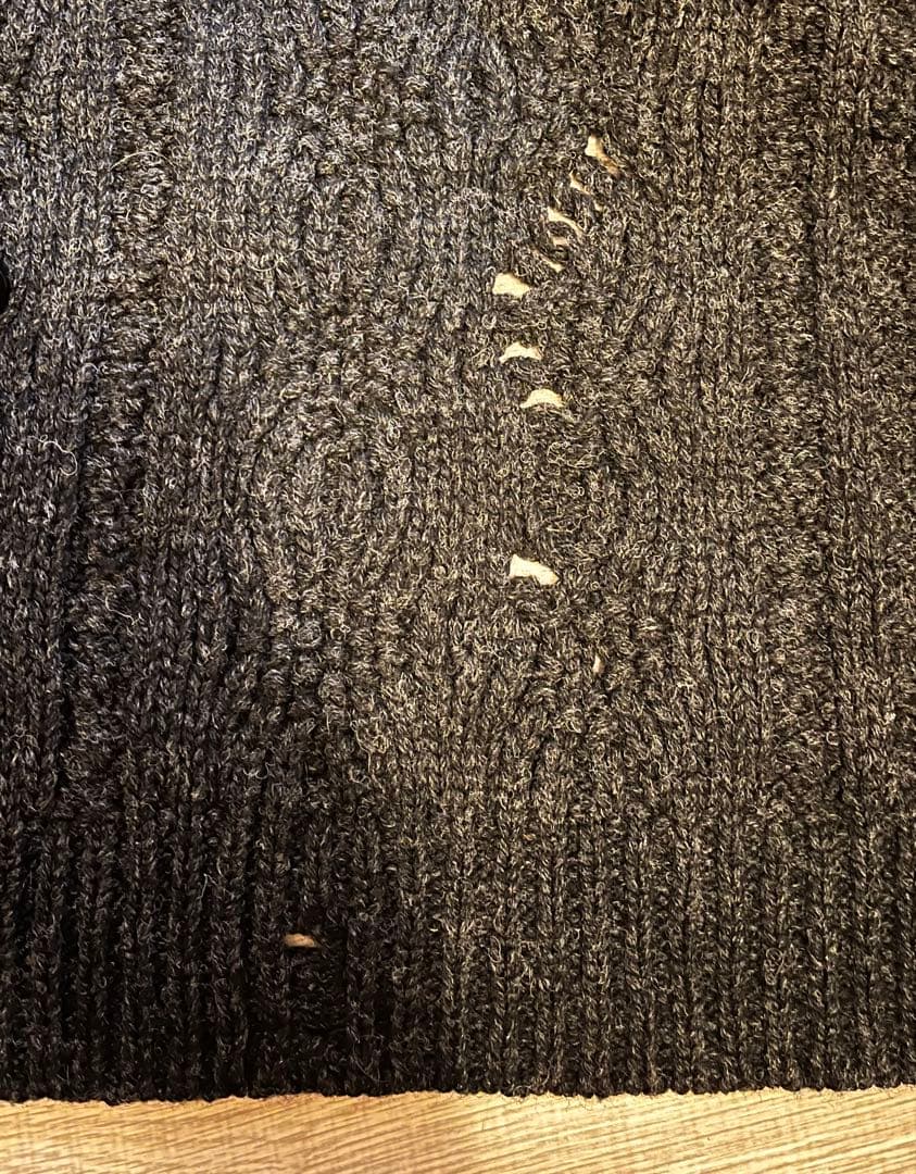 ピール＆リフト　アランカーディガン　ダメージ加工　SEXPISTOLS