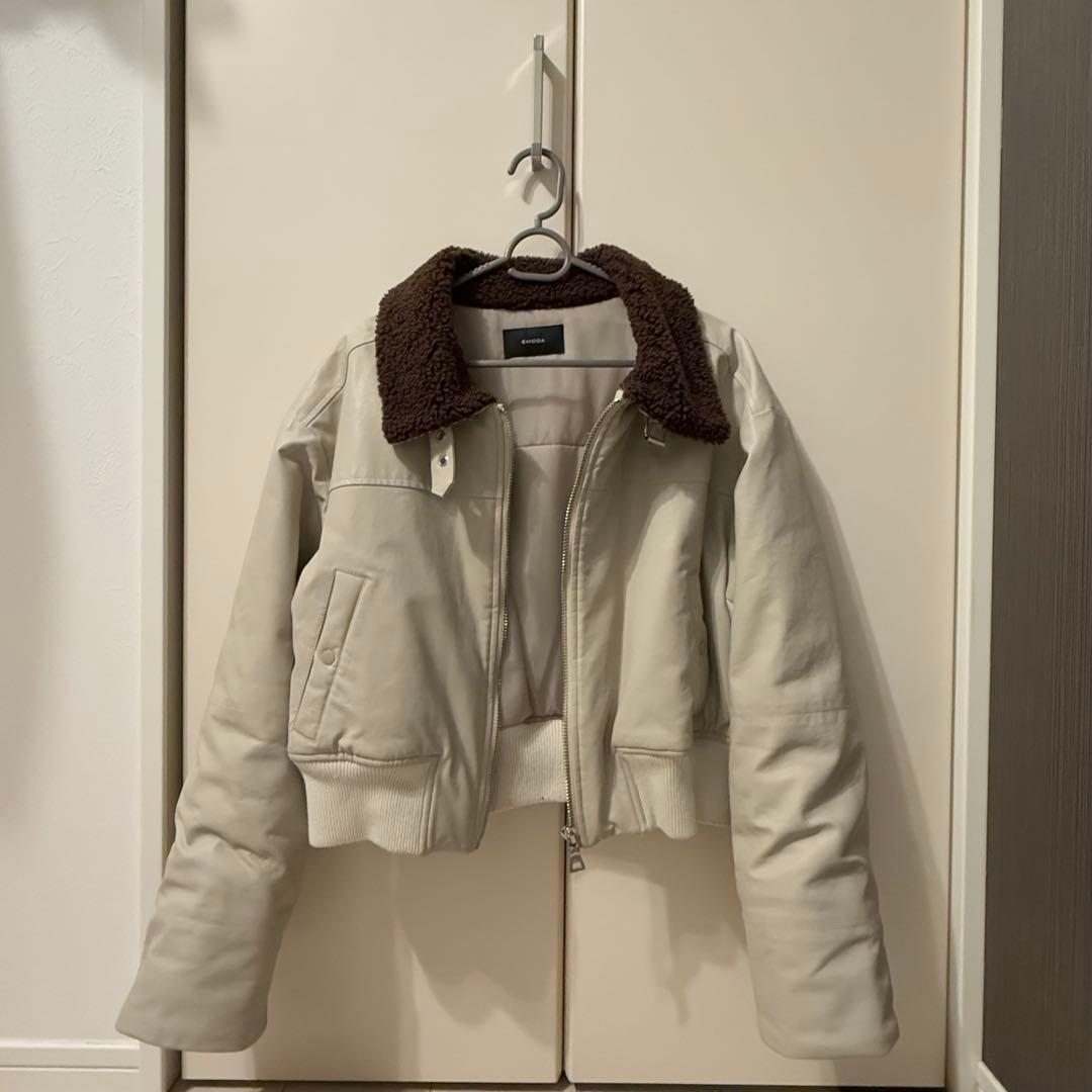 EMODA ショートボアブルゾン　アイボリー