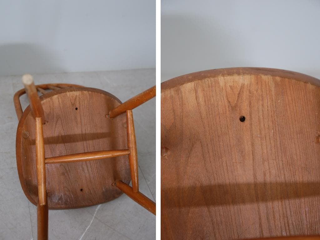 英国アンティーク木製フープバックチェア/イス/クエーカー/飾り棚(87-33-4