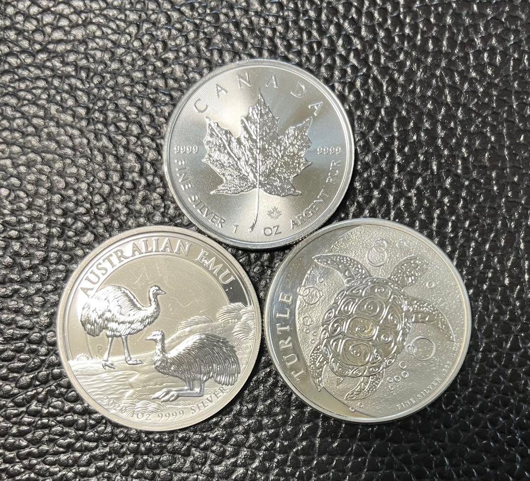 銀貨1オンス3枚　ケース入り