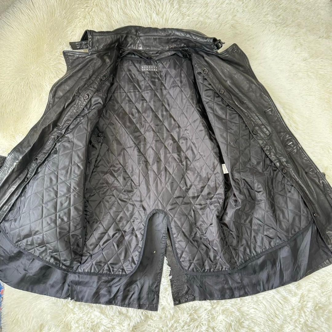 カリー様✨バーニーズニューヨーク レザー トレンチコート 52 黒 ライナー付