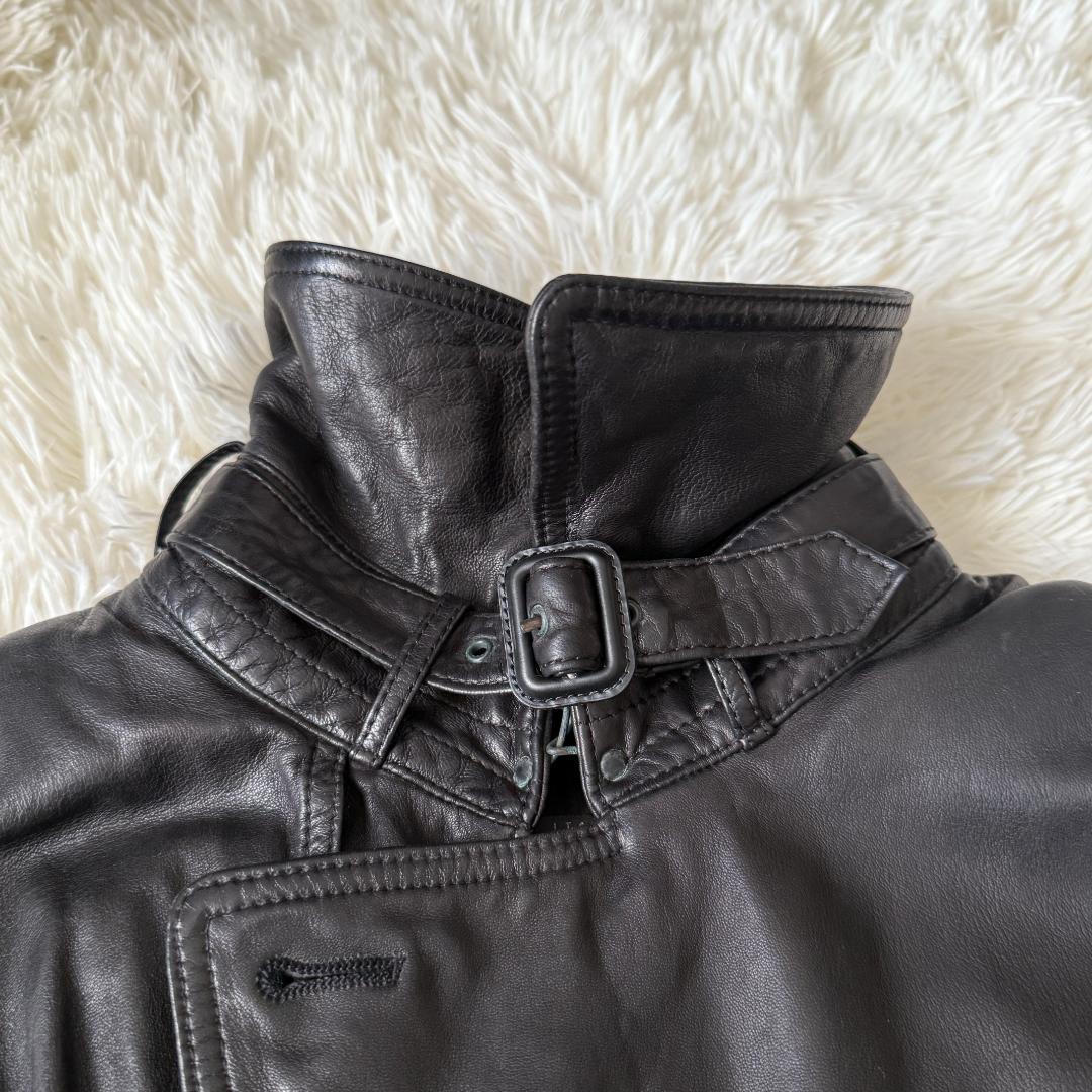 カリー様✨バーニーズニューヨーク レザー トレンチコート 52 黒 ライナー付
