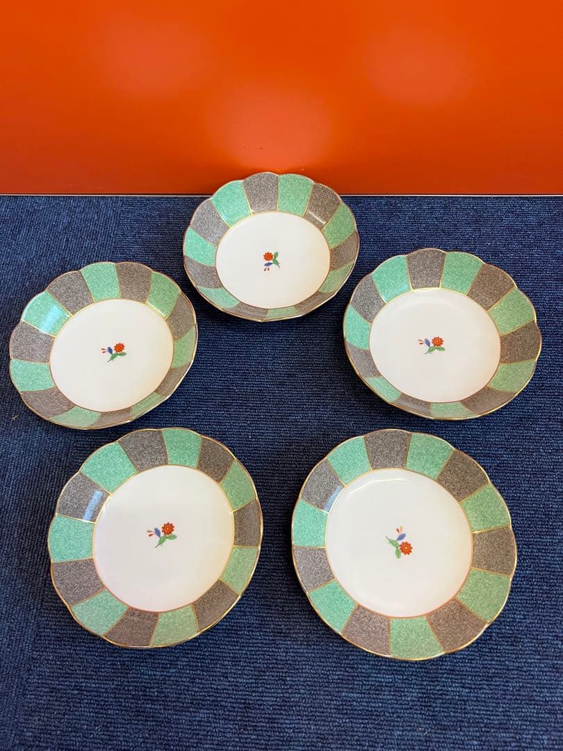 1413 香蘭社　金彩　皿　5 客　未使用