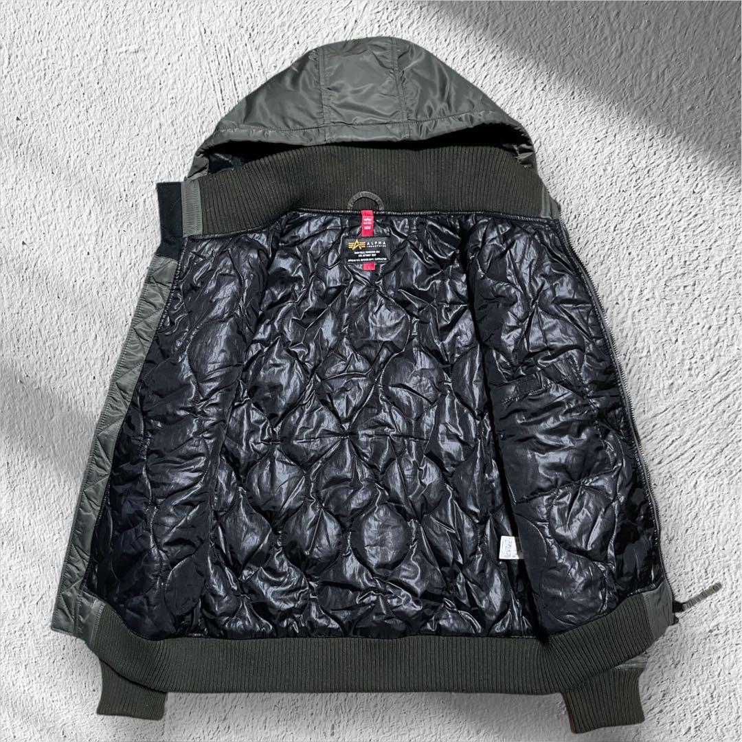 ALPHA INDUSTRIES フード付　ジャケット　ma-1 L
