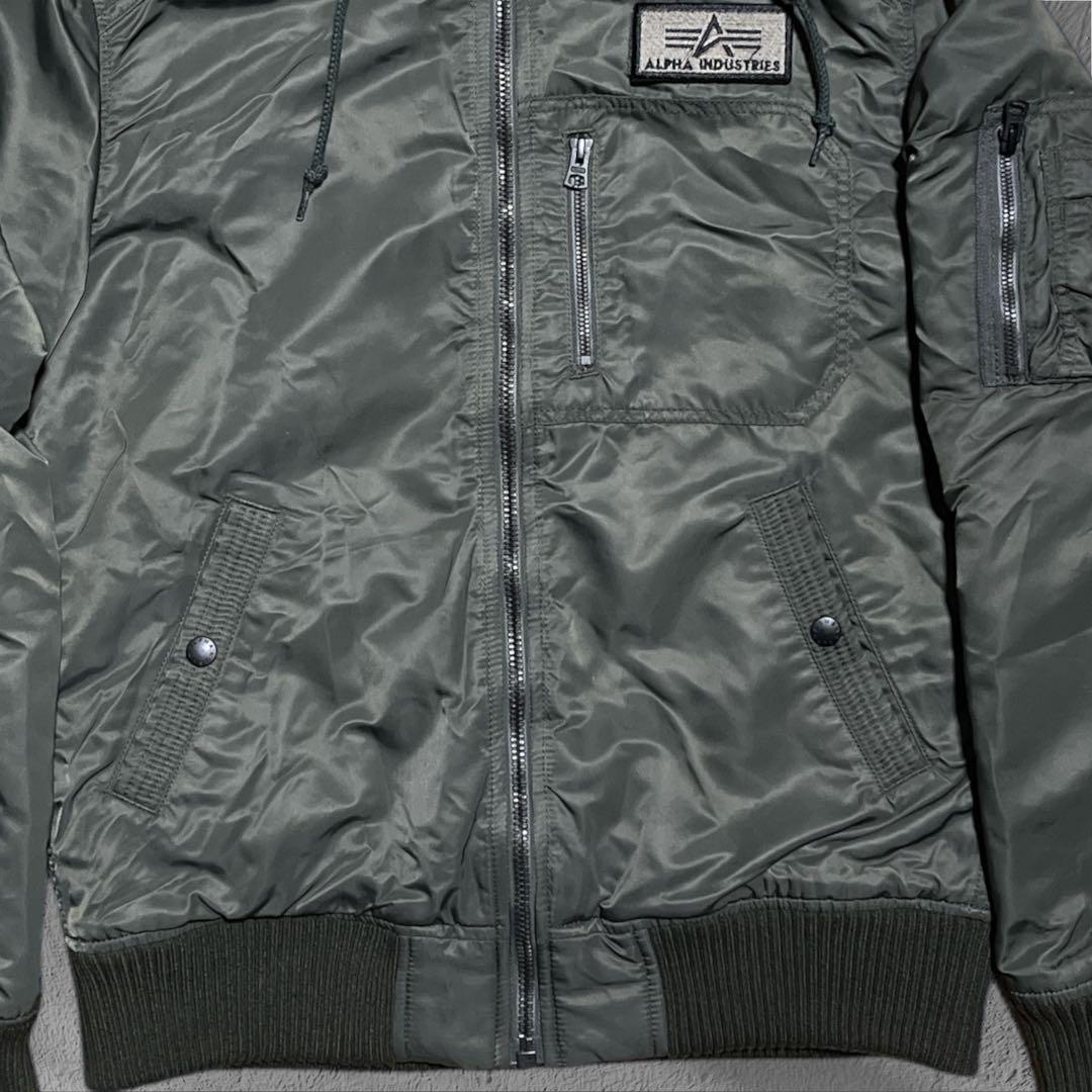 ALPHA INDUSTRIES フード付　ジャケット　ma-1 L