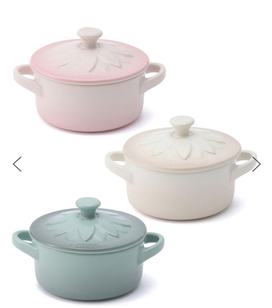 値下げLE CREUSET ルクルーゼサンフラワーレリーフミニココット3個セット