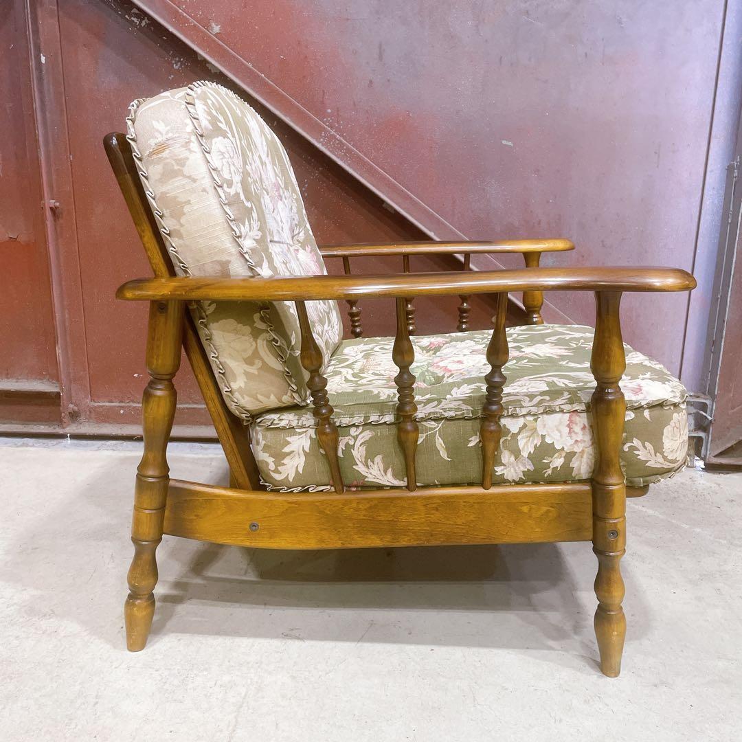 【稀少】karimokuカリモク アームチェア コロニアル フリージアグリーン②