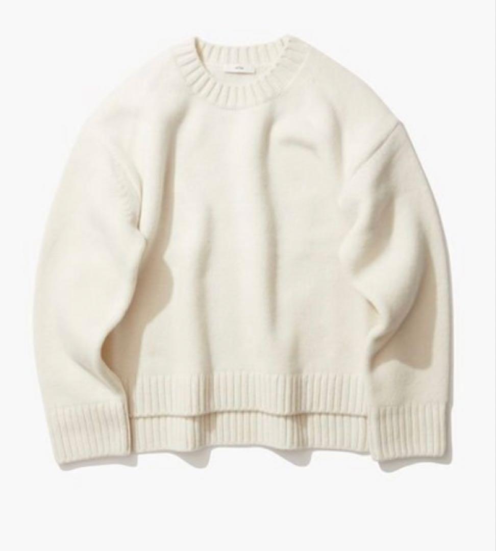 美品！ATON COOMA LAMBS WOOL | クルーネックセーターオフ白