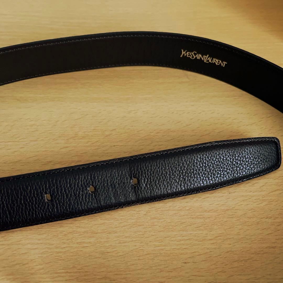 YSL イヴサンローラン 焦茶色レザーベルト 95cm
